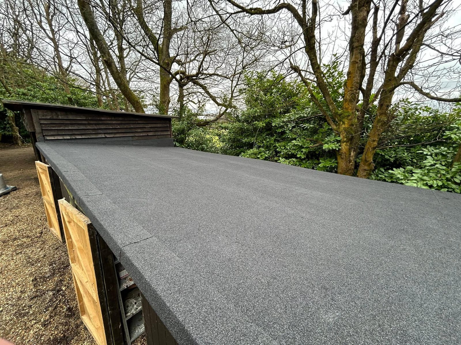 New mineral felt flat roof completed by CAW Flat Roofing Reading